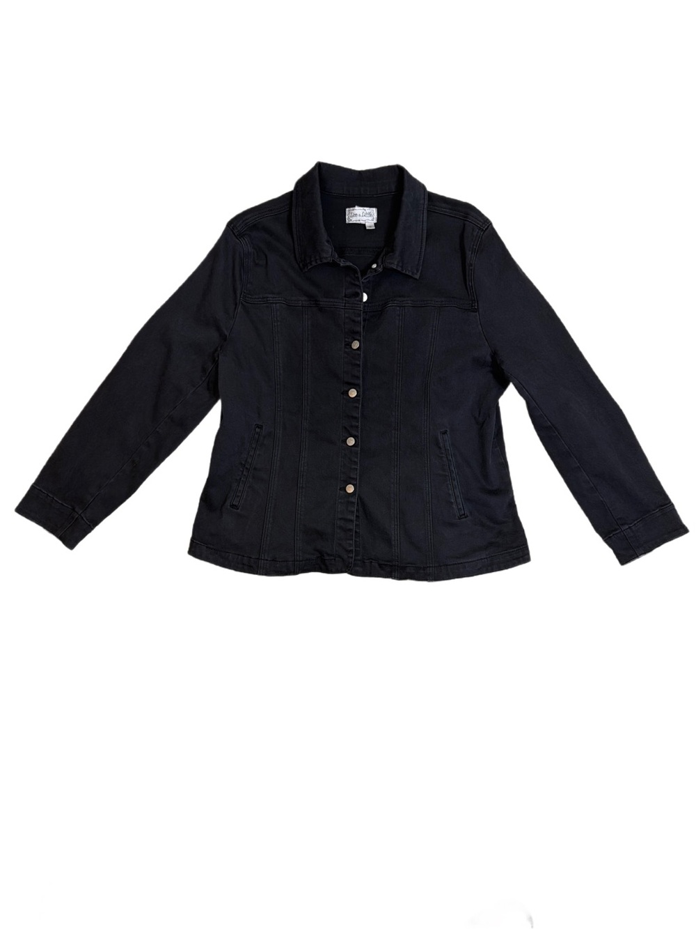 Women’s Washed Black Button-Front Utility Jacket